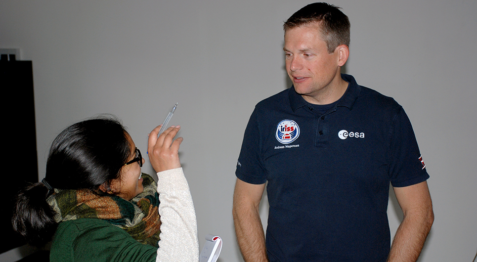 Andreas Mogensen, den første danske astronaut, besøgte i dag Roskilde Tekniske Gymnasium