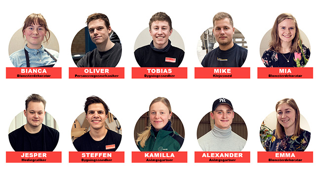 10 elever er klar til DM i Skills 2019