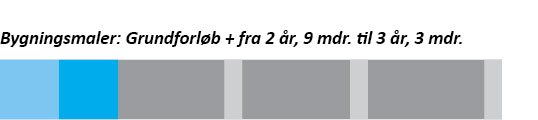 Grafik, der viser forløbet på uddannelsen til bygningsmaler