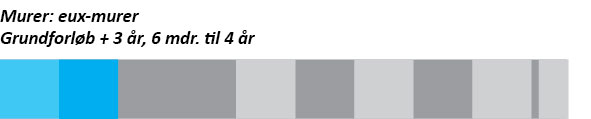 Grafik, der viser forløbet på uddannelsen til eux-murer